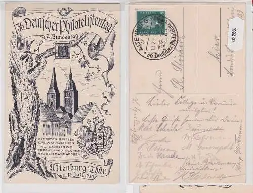 62286 Ak 36.Deutscher Philatelistentag Altenburg Thüringen 1930
