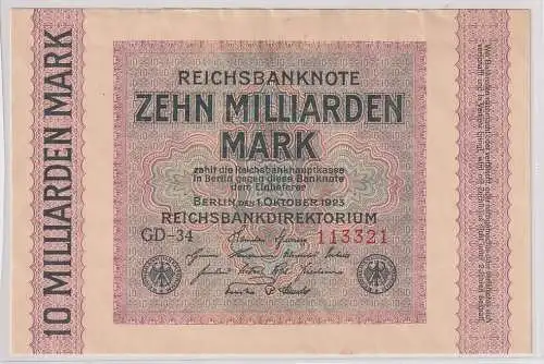 10 Milliarden Mark Banknote Berlin 1.10.1923 Rosenberg 114 a (167245)