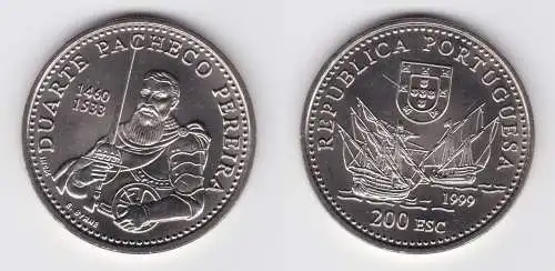 200 Escudos Cu-Ni Münze Portugal 1999 Duarte Pacheco Pereira (155840)