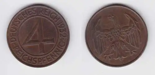 4 Pfennig Kupfer Münze Weimarer Republik 1932 A "Brüning Taler" (155257)