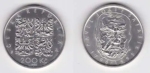 200 Kronen Silber Münze Tschechoslowakei 1995 Pavel Jozef Šafárik (156268)