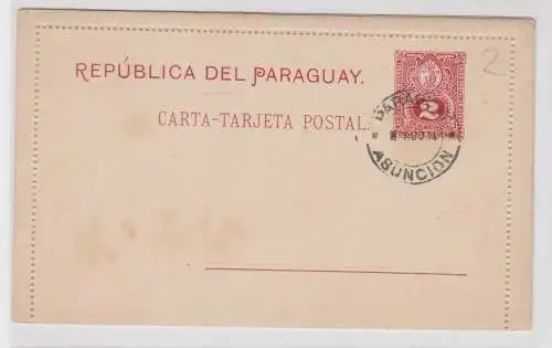 43071 seltener Ganzsachen Kartenbrief Paraguay Ascuncion 1900