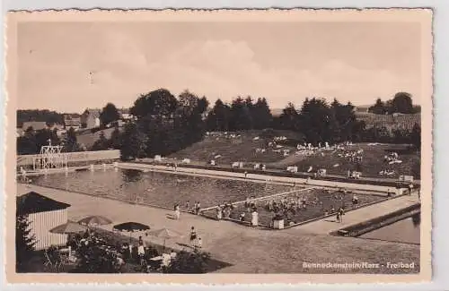 06898 AK Benneckenstein /Harz - Freibad mit Reklamebanner