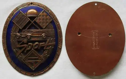 versilberte teilemaillierte Bronze Plakette ACD Deutscher Automobil Club(146117)