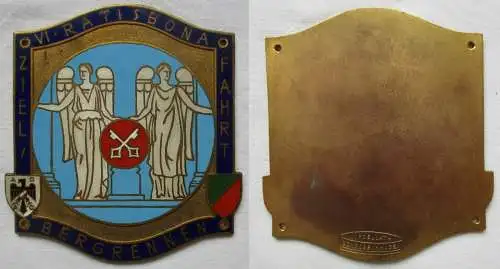 emaillierte Plakette ADAC VI.Ratisbona Zielfahrt Bergrennen (105429)