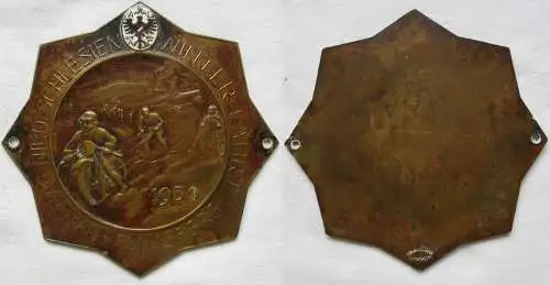 Bronze Plakette Gau Nieder Schlesien Winterfahrt Bad Flinsberg 1930 (141402)