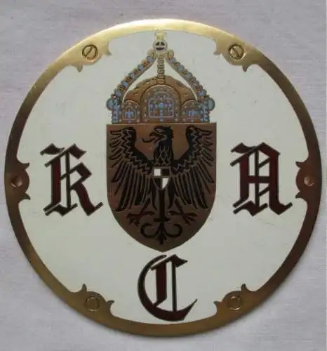 seltene emaillierte Plakette KAC Kaiserlicher Automobil Club um 1910 (146533)