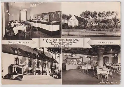 89666 Foto AK Hermsdorf - HO-Rasthof "Hermsdorfer Kreuz" 1951