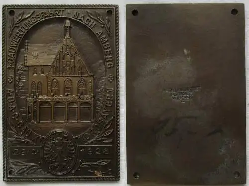 ADAC Bronze Plakette Gauwertungsfahrt nach Amberg Gau X Nordbayern 1928 (106134)
