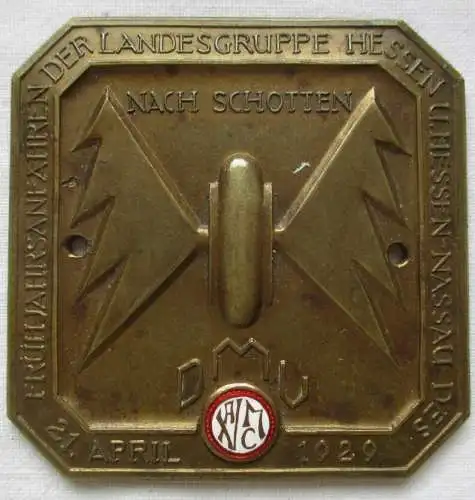 Bronze Plakette Frühjahrsanfahren Landesgruppe Hessen Nach Schotten 1929(144719)