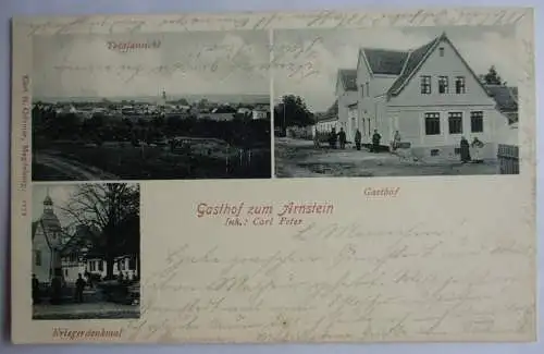 02341 Ak Gasthof zum Arnstein Olvenstedt 1903