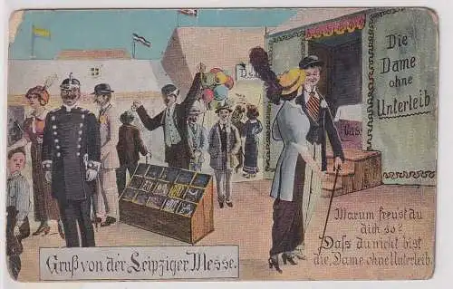 10428 Ak Leipzig Humor Gruss von der Leipziger Messe 1917