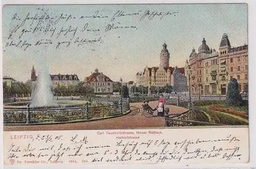 34651 Ak Leipzig Carl-Tauchnitz-Strasse Neues Rathaus Harkortstrasse 1904