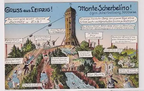 04984 Humor Ak Gruss aus Leipzig ! Monte Scherbelino ! um 1910