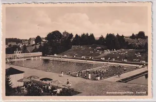 904049 Foto AK Benneckenstein /Harz - Freibad mit Werbebanner