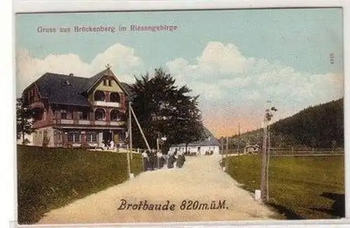 48230 Ak Gruß aus Brückenberg im Riesengebirge Brotbaude 820 m.ü.M. um 1910