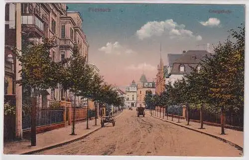 84872 Ak Pössneck Georgstrasse mit Fuhrwerk 1919