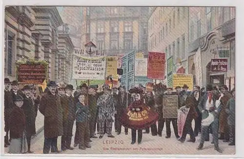 38032 Ak Leipzig das Reklameheer am Peterskirchhof 1905