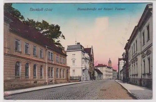 57444 Ak Neustadt (Orla) Bismarckstraße mit kaiserlichem Postamt 1913
