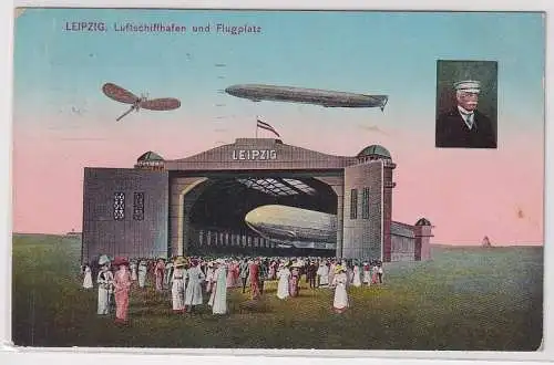 45727 Ak Leipzig Luftschiffhafen und Flugplatz 1916
