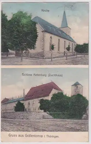 73184 Mehrbild Ak Gruß aus Gräfentonna in Thüringen Zuchthaus, Kirche 1909