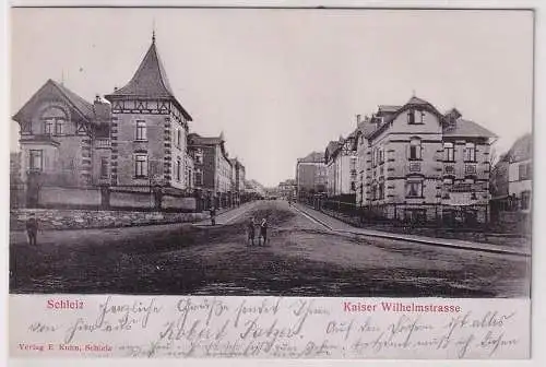 85423 Präge Ak Schleiz Kaiser Wilhelmstrasse um 1900