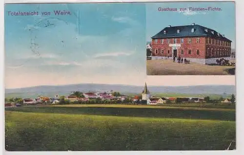 63228 Ak Totalansicht von Weira, Gasthaus zur Fürsten-Fichte 1920