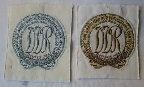 2x Aufnäher Sportabzeichen DDR Bereit zur Arbeit und zur Verteidigung...(116875)