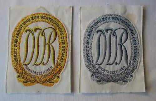 2x Aufnäher Sportabzeichen DDR Bereit zur Arbeit und zur Verteidigung...(116764)