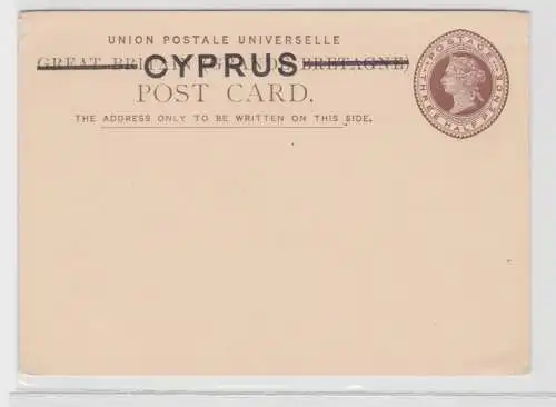 38584 seltener Ganzsachen Postkarte Zypern Cyprus 3 1/2 Pence um 1900 Überdruck
