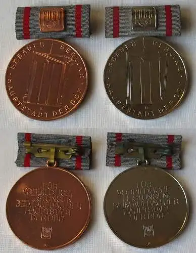 2x DDR Abzeichen FDGB Erbauer Berlins vorbildliche Leistungen b. Aufbau (109157)