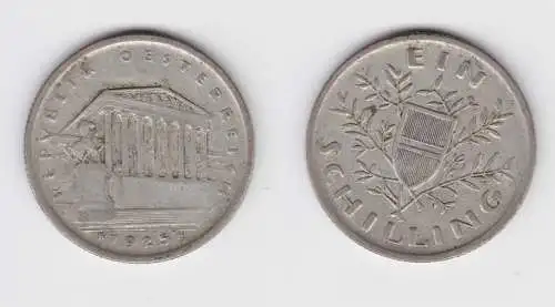 1 Schilling Silber Münze Österreich Parlamentsgebäude 1925 ss (154893)