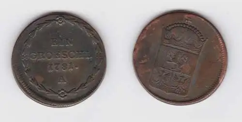 1 Gröschl Kupfer Münze Österreich Haus Habsburg 1781 A (155226)