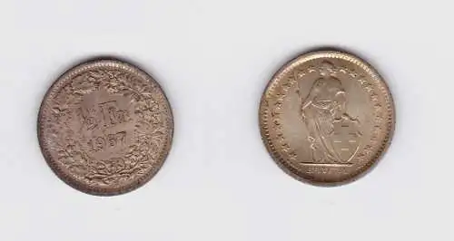 1/2 Franken Silber Münze Schweiz 1967 B f.vz (120094)