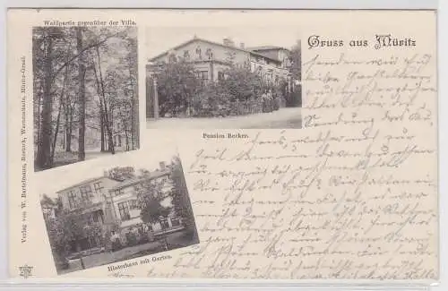 35375 AK Gruss aus Müritz - Waldpartie, Pension Becker, Hinterhaus 1903