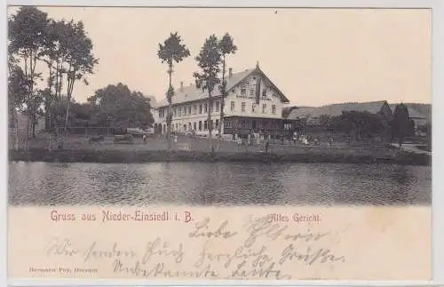 70330 AK Gruss aus Nieder-Einsiedl (Dolní Poustevna) - Altes Gericht 1902