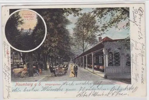43458 AK Naumburg - Bürgergarten, Gartenpartie, Blick vom Rosenhügel 1901