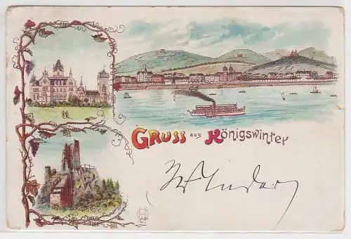 59283 Lithographie Künstler Ak Gruss aus Königswinter 1900