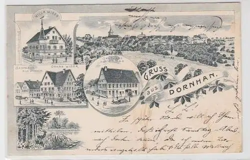 52185 Lithographie Ak Gruss aus Dornhan - Villa Wider, Gasthaus zur Sonne 1906