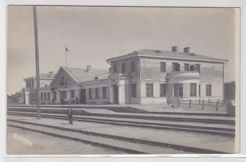 06666 Foto Ak Meitene Bahnhof f. Eisenbahnlinie Jelgava-Meitene Lettland um 1910