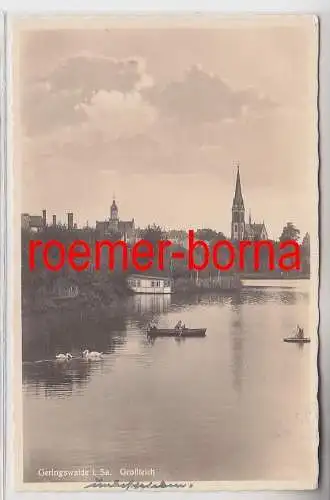 73344 Ak Geringswalde in Sachsen Großteich um 1940