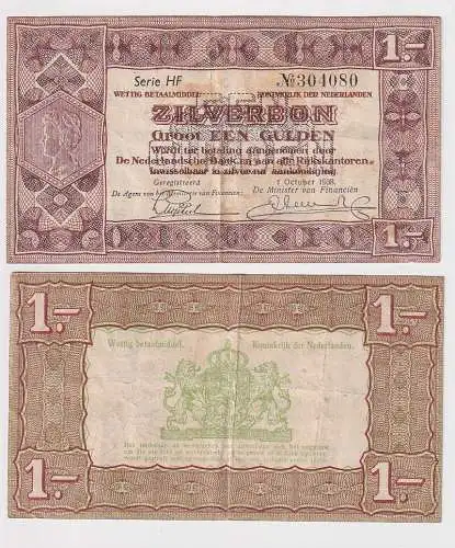 1 Gulden Banknote Niederlande 1. Oktober 1938 Serie HF P 61 (166903)