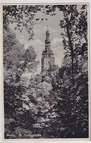 900343 Ak Belzig - Blick auf die St. Marienkirche 1936