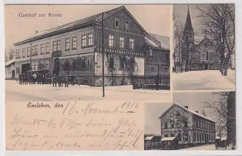 27250 Mehrbild Ak Emleben Gasthof zur Krone im Winter 1916