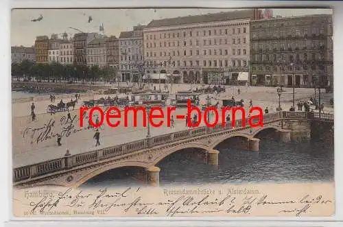 75065 Ak Hamburg Reesendammbrücke u. Alsterdamm 1902