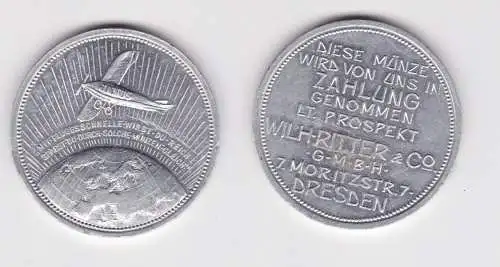 seltene Aluminium Reklamemarke der Fa. Ritter Dresden Moritzstr. 7 (150255)