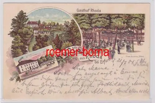 85695 Ak Lithographie Gruss aus Rhoda bei Erfurt 1904