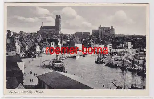 84893 Ak Wismar Mecklenburg Hafen 1934