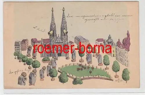 73872 Künstler Ak Militär Humor Mariendom ? 1903