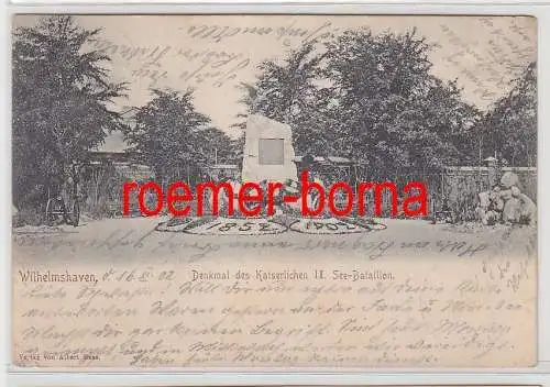 75193 Ak Wilhelmshaven Denkmal des Kaiserlichen II.See Bataillon 1902